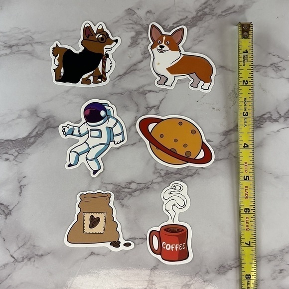 Corgi Coffee Space Stickers - Picture 4 of 5
